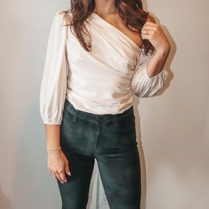 WORN ONCE - Silky one-shoulder top